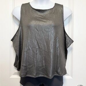 Women’s Metallic Gray Sleeveless Top Size 3X - Future Collective